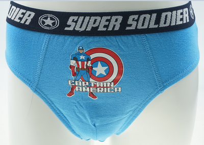 Boy's Combed Blue Cotton with Rubber print Briefs
