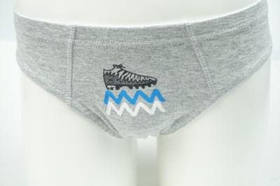Boy's Combed Gray Cotton with Rubber  print Briefs