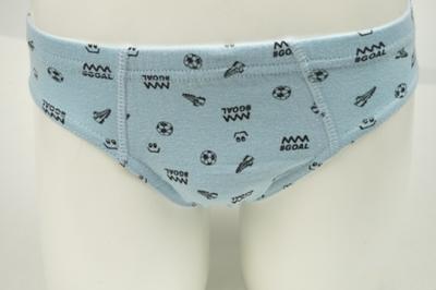 Boy's Combed Blue Cotton with Allover Water print Briefs