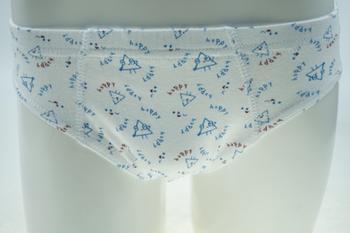 Boy's Combed White Cotton with Allover Water print Briefs