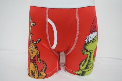 Boy's Red Polyester Elastine with Disperse print Boxers