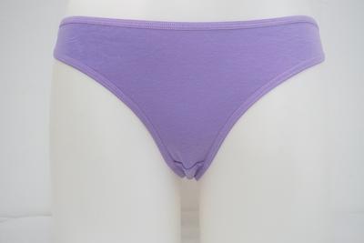 Women's Combed Purple Cotton Elastine Solid G-string