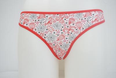 Women's Combed Pink Cotton Elastine Water print G-string