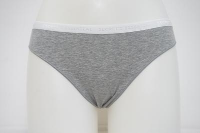 Women's Gray Combed Cotton Elastine Solid G-string