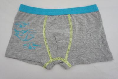 Boy's Combed Gray Cotton Polyester Elastine with Rubber print Boxers