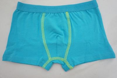 Boy's Combed Blue Cotton Polyester Elastine Solid Boxers
