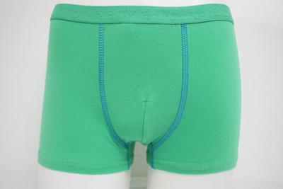 Boy's Combed Green Cotton Polyester Elastine Solid Boxers