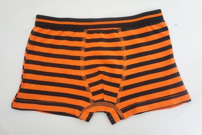 Boy's Combed Cotton Polyester Elastine Stripe Orange Black stripes Boxers
