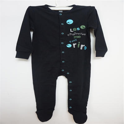 Baby's Combed Cotton Interlock With Rubber Print Rompers