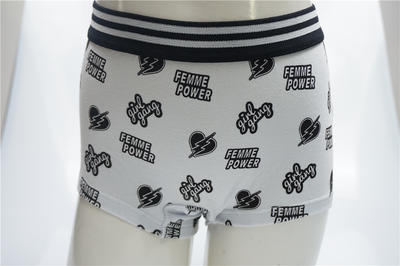 Girl's Combed Cotton Elastane with Water Print Boxer Briefs