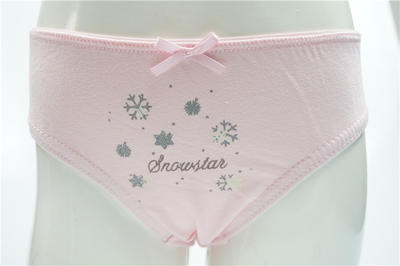 Beautiful Girl's Combed Cotton Elastane with Glitter Print Briefs