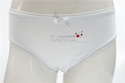 Fashion Girl's Combed Cotton Elastane with Glitter Print briefs