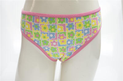 Cute Girl's Combed Cotton Elastane with Allover Print Briefs