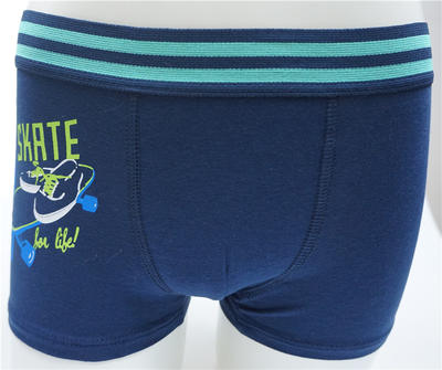 Boy's Combed Cotton Elastane with Rubber Print Boxers