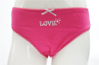 Basic Style Girl's Combed Cotton Elastane with Glitter Print Briefs