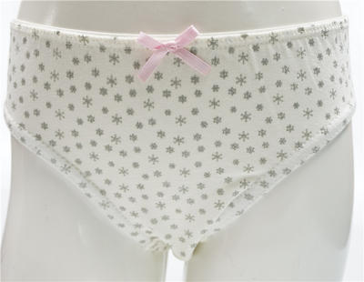 High Quality Girl's Combed Cotton Elastane with Glitter Print Briefs