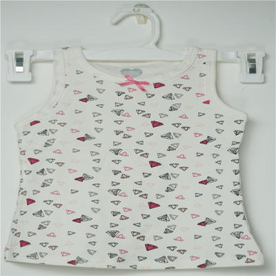 Colorful Girl's Combed Cotton Elastane with Allover Print Vest