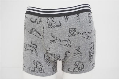 Hot Sale Girl's Combed Gray Cotton Elastane with Allover Print Boxers