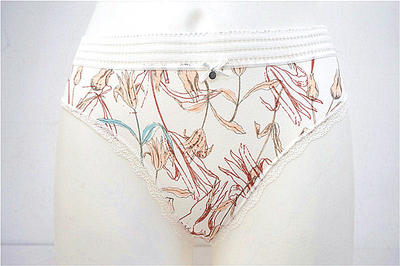 Beautiful Women's Combed Cotton Elastane with Lace Briefs