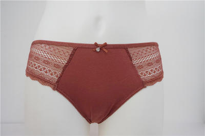 Beautiful Women's Combed Cotton Elastane with Lace Solid Briefs