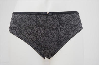 Mature Women's Combed Cotton Elastane with Lace and Allover print Briefs