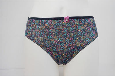 Comfortable Women's Combed Cotton Elastane with Allover Flower Print Briefs