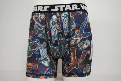 Men's Polyetser Elastane Star Wars Allover Print Boxers