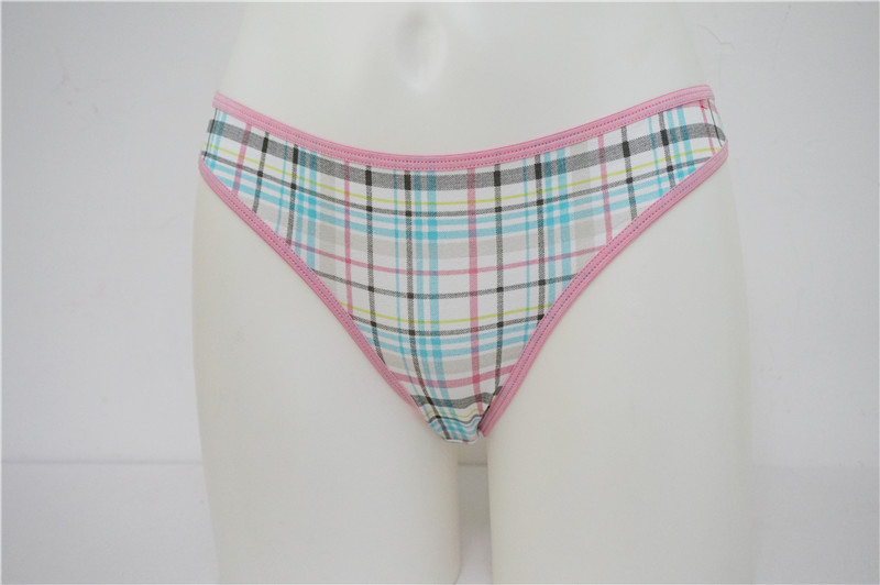 Women's Combed Cotton Elastane with Colorful Check Print Briefs