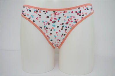 Fashion Women's Combed Cotton Elastane with Allover Colorful dots Print Briefs