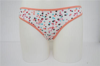 New Style Lady's Combed Cotton Elastane with Allover Print Thongs