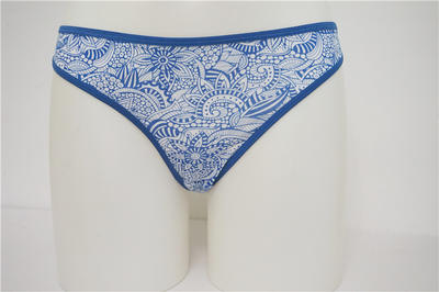 Sexy Combed Cotton Elastane with Allover Print Lady's Thongs