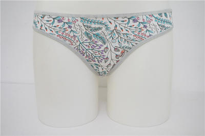 Pretty Women's Combed Cotton Elastane with Plants Allover Print G-string