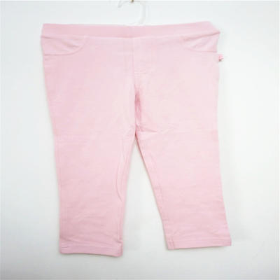 Girl's  Combed Cotton Elastine Solid Pants