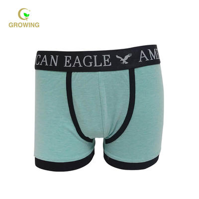 Boy's Combed Cyan-Blue Cotton Elastine Solid Boxer