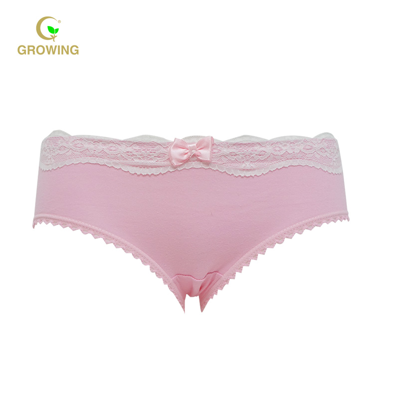 Women's Combed Cotton Elastine with Lace Solid Briefs